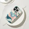 Item Quente do TikTok Capa de Celular com Padrão de Onda Gradiente Morandi iPhone 18 Pro Capa com Película Magnética Apple 16