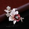 Broche de flor de diamante coreano para senhora presente de dia das mães joia de liga corsage de gota de óleo feito à mão atacado spot