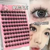 Cílios de Cão de Olhos Redondos, Cílios Postiços Autoadesivos Sem Cola, Segmentados em Cluster Único Espessos Fotogênicos Naturais com Haste Rígida Especiais