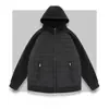 Jaqueta Masculina Acolchoada de Algodão com Capuz Costurada 2024 Inverno Nova Solta Versátil Casual Simples Cor Sólida Jaqueta Acolchoada de Algodão