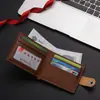 Cartera para Hombre de Comercio Exterior Cartera Corta Retro para Hombre Simple Gran Capacidad Delgada Ranuras Múltiples para Tarjetas Cartera con Botón 80% de descuento