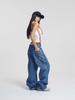 Jeans de Pierna Ancha con Bordado de Bolsillo Retro Estilo Urbano para Mujer, Nuevos Versátiles Sueltos Casual de Calle Cintura Baja Largos