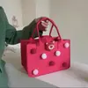Bolsa de Fieltro para el Día de Año Nuevo con Estampado Colorido Sencillo, Bolso de Mano de Fieltro de Gran Capacidad, Logo Personalizable