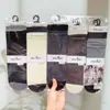 Nuevo Estilo Otoño e Invierno para Mujer: Calcetines holgados estilo Old Money, Calcetines altos, Calcetines holgados de encaje de color liso, Calcetines con separación de dedos para mujer
