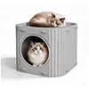 Esta mini casa para gatos de fieltro de doble capa en forma de cubo está especialmente diseñada para gatitos, gatos bebés, así como para mascotas pequeñas como conejos enanos y petauros del azúcar, con unas dimensiones de 15 cm de largo, 15 cm de ancho y 12 cm de alto.