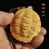 Ciprés de Acantilado Taihang Loto Riqueza Pieza de Mano Madera Maciza Tallada Concha de Tortuga Riqueza de Mano Portátil Pieza de Juego