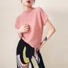 Top de manga corta importado de Japón, resistente a las arrugas, fácil de cuidar, transpirable, elástico, de color liso, simple, versátil, tipo jersey con sensación fresca