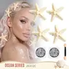 Clip para el Cabello de Estrella de Mar con Brillo de Gel de Sirena Transfronterizo Set de Decoración Facial y Capilar para Vacaciones en la Costa