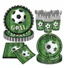 Desenho Animado Crianças Aniversário Feriado Atmosfera Copa do Mundo Padrão Futebol Artigos de Festa Copos de Papel Pratos de Papel Louça Biodegradável