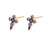 Pendientes de Cruz Europeos y Americanos de Plata de Ley S925 Separados por Color Electroplateados, Estilo de Lujo Accesible Personalizado, Joyería de Oreja de Moda para Hombres y Mujeres al por Mayor