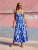 En stock 25 Verano Europeo y Americano Transfronterizo Comercio Exterior Vacaciones Francés Sling Estampado Vestido largo -88270