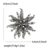 Broche Flor de Metal Exagerado Retrô Europeu e Americano com Strass Joia de Alfinete de Corsage para Cardigã de Moda de Alta Qualidade para Mulheres
