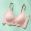 Sujetador Fino Sin Costuras de Corazón Ondulado de una Pieza para Mujer con Pecho Pequeño, Push-Up, Anticaída, Espalda Bonita, Sujetador para Estudiante sin Aros