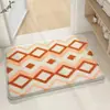 Alfombrilla de Pie Absorbente para Puerta de Baño, Alfombrilla de Suelo Doméstica para Entrada de Baño, Flores Pequeñas Frescas, Imitación de Cachemira, Cómoda