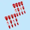 Venta Caliente Transfronteriza Día de San Valentín Arte de Uñas Rojo Parche de Uñas Almendra Simple Brillo de Amor Arte de Uñas para Usar