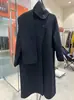 Abrigo Largo de Lana 2026 para Otoño e Invierno, Abrigo de Lana Doble Cara, Chaqueta Doble Cara con Cuello de Traje, Cálido para Mujer