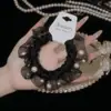 Nuevo Lazo para el Cabello Coreano Dongdaemun Dulce y Elegante de Alta Elasticidad con Perlas, Accesorio de Moda para el Cabello, Cuerda para el Cabello Estilo Francés