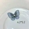 Parche de Mariposa Bordado con Perlas de 5 cm Mariposa de Tul Tricolor Estilo Antiguo Pasador de Pelo Accesorio para el Cabello Parche de Tela Decoración Hanfu