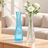Vaso de Vidro Colorido com Listras Verticais Estilo Europeu de Luxo Leve Ins para Sala de Estar Vaso para Flores Frescas Decoração de Arranjo de Flores Ornamento