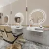 Conjunto de Espelhos para Barbearia, Armário Espelhado, Espelho de Parede Lateral Única Tendência para Salão de Cabeleireiro, Espelho para Coloração de Cabelo
