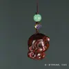 Sándalo Verde Tallado Mono de la Suerte Pequeño Bolsa para Teléfono Móvil Colgante DIY Dibujo Animado Lindo Mono del Zodiaco Colgante Accesorios de Madera Maciza