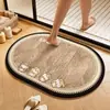 Alfombra de Piso Absorbente para Puerta de Baño con Dibujos, Alfombra Antideslizante para Baño, Alfombra de Tierra de Diatomeas para Lavabo