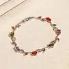 Novo Pulseira de Flor Tulipa Estilo Luxo Venda Quente Transfronteiriça, Pulseira Versátil Estilo Ins Luxo Leve Galho Totalmente Cravejado para Mulheres