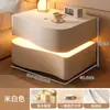 Mesa de cabeceira cor creme para quarto, uso doméstico criativo, nova moderna minimalista inteligente de alta qualidade em madeira maciça com armazenamento para sala de estar