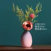 Jarrón de cerámica estilo lujo nórdico, pieza decorativa pequeña para mesa de comedor y mueble de TV, jarrón creativo de color degradado macarrón para sala de estar