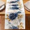 Camino de Mesa Estampado Estilo Pintura al Óleo Europea y Americana al por Mayor Transfronterizo, Mantel Floral Personalizado, Tapete de Mesa para el Hogar, Tapete de Mesa Resistente a Manchas y Aislante al Calor
