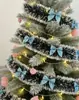 Guirlanda de Lantejoulas de Natal de 2m com Laços Opcionais, Lantejoulas Decorativas para Árvore de Natal, Decoração de Cena para Festas e Feriados
