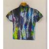Camiseta plisada de manga corta con estampado Miyake para mujer, diseño moderno de verano, camisa ajustada con cuello medio alto.