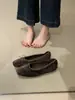 2026 Nuevos Zapatos Planos de Ballet de Terciopelo con Estampado de Leopardo Vintage, Suela Suave, con Lazo y Punta Redonda para Mujer