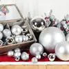 Decoración Festiva Bola Decorativa Plateada Brillo Brillante Bola de Plástico 6-30cm Bola Colgante Decoración Navideña Decoración Colgante de Techo