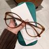 Gafas de Moda con Montura de Ojo de Gato de Espejo Plano Popular de Celebridad de Internet Transfronteriza Estilo Universitario para Mujer