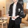 Verano 2022 nuevo estilo chino ropa de hombre grulla voladora Totoro paisaje carpa estampado kimono cárdigan capa hombres