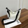 Bolso de tela de estilo japonés transfronterizo Moda Retro Casual Bolso de gran capacidad Bolso Dumpling para mujer 2025 Oficina Viaje al trabajo Bolso bandolera