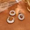 Brincos de Metal com Zircônia Estilo Minimalista Europeu e Americano Design de Nicho Ear Cuffs de Duas Vias Moda Personalidade Brincos Simples para Mulheres