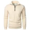 Sudadera de manga larga con media cremallera y cuello alto, talla europea, en stock, moderna, simple, holgada, talla grande, sudadera de forro polar para hombre Amazon TEMU