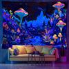 Tapiz Fluorescente UV Transfronterizo de Amazon Planeta Cósmico Planta Fondo Tela Dormitorio Cabecera Tapiz Decorativo