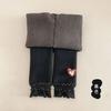Leggings Infantiles al por Mayor Otoño e Invierno Forrados de Felpa Engrosados Calientes Leggings de Cable Clase A Pantalones de Nueve Puntos para Niñas