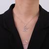Joyería de rejilla collar con colgante de chica deportiva para mujer acero inoxidable levantamiento de pesas mancuerna collar joyería regalo de Navidad
