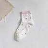 Calcetines con Estampado Floral para Mujer, Verano, Delgados, Hasta la Pantorrilla, Estilo Coreano, Dulces, Sin Costuras, Estilo Ballet, Calcetines de Algodón, Malla Transpirable, Calcetines para Mujer