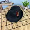Sombrero de Caballero Estilo Coreano Borde Rizado Lana Sombrero Jazz Sombrero Playa Shanghai Hombres y Mujeres Retro Bombín Sombrero de Copa Oficial para Novio Moda