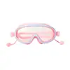Gafas de natación al por mayor de fábrica para niños antivaho impermeables marco grande cómodas silicona tapones para los oídos de una sola pieza gafas de natación profesionales