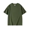 Camiseta de Marca Tendência para Homens, Algodão Pesado de Verão com Manga Curta, 220g, Ombro Normal, Caimento Solto, Estampa Personalizada Disponível