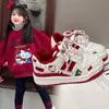 Zapatillas de Tela Polar para Niñas, Estilo Dibujos Animados, para Padres e Hijos, Otoño e Invierno, Sin Cordones, Lindas, Modernas, Versátiles, Zapatos Deportivos