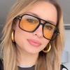 Gafas de sol vintage 2025 con montura grande y doble haz en forma de T, nuevas gafas de sol estilo aviador de red roja con interior de red roja para mujer