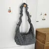 Bolso de Lona a Cuadros Retro para Estudiantes Universitarias, Bolso de Mano Simple y Versátil, Bolso de Hombro Casual, Bolso Tote de Gran Capacidad