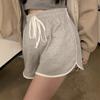 Calças esportivas femininas de cintura elástica e renda, plus size, para verão, calças quentes, pernas largas, calças de pijama de cintura alta, calças casuais, atacado